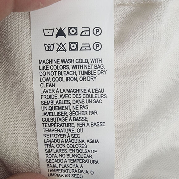 Lucky Brand Cream‎ Checkered Raised Textured Pattern Women's Size M - NWT - Picture 6 of 6